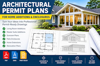 create professional architectural permit plans home additions enc