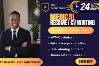 write ats healthcare resumes for doctors  and surgeons