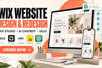 design redesign, fix wix website wix studio ai chatbot and velo automation