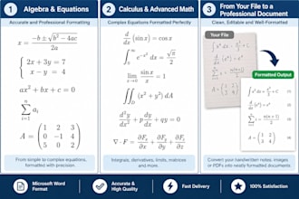 type mathematical equations and format documents