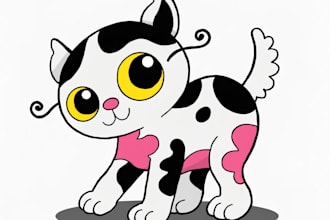 draw cute cartoon animal character, a cartoon animal