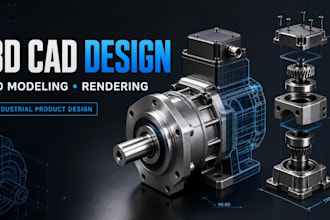 do 3d cad design, 3d cad model and rendering, industrial 3d cad product design