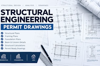 create structural engineering permit drawings and engineering stamp