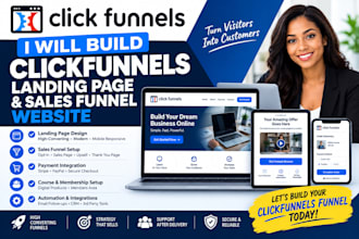 build clickfunnels landing page, sales funnel website in click funnel