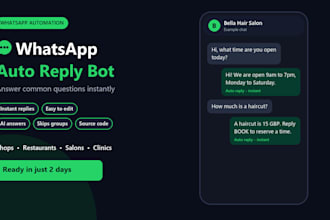 build whatsapp chatbot and auto reply bot for your business