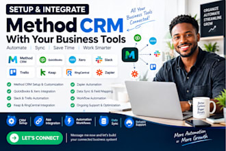 method crm quickbooks xero slack trello keap ringcentral zapier integration