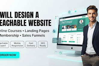 build a professional teachable online course website