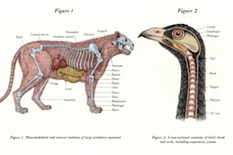 build draw professional anatomical drawings for animals