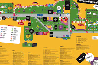 design custom event map, festival map, 3d isometric and vector map