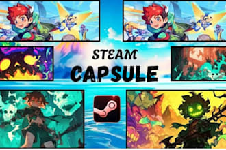 create steam capsule art game key art indie game banner