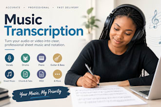do vocal music transcription for you