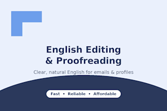 edit and proofread your english emails or linkedin profile
