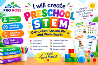 create preschool stem curriculum lesson plans and worksheets