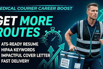 write professional medical courier resume, cover letter, and linkedin