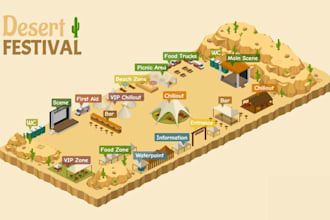 design festival map illustration and outdoor site plan