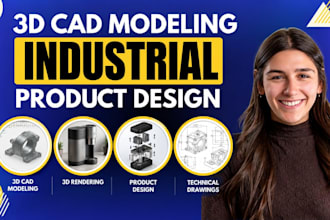 do 3d cad industrial product design, 3d cad modeling and 3d product rendering