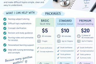 tutor you in nursing subjects and clear every doubt you have