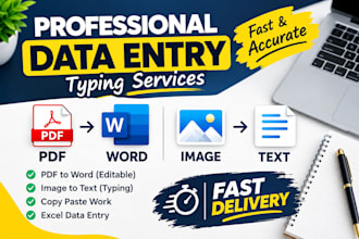 do accurate typing and data entry from PDF, images,