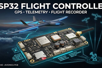 design esp32 flight controller, rc plane flight recorder, gps telemetry pcb
