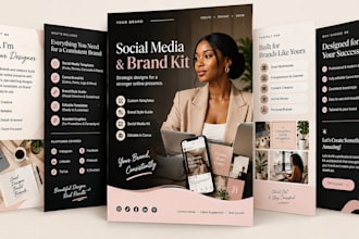 design social media kit, editable canva templates, canva brand kit, brand style