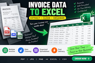 extract invoice and receipt data from PDF to excel or CSV