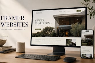 design a responsive framer website or landing page