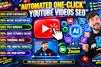 set up automated one click youtube videos SEO and optimization tool