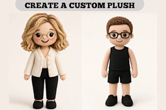 turn your character into a cute custom crochet plush toy