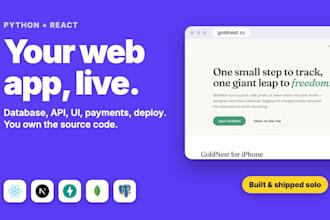 build your full stack web app or saas mvp with next js and python