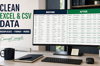 clean, format, and merge your excel or CSV data