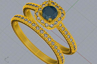 create unique 3d jewelry cad design, cad modeling, rendering and 3d printing