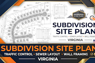 subdivision site plan traffic control sewer layout, wall framing plan virginia