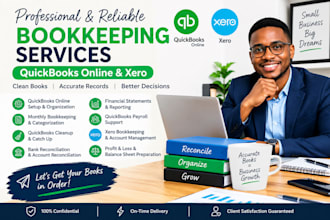 do quickbooks online bookkeeping, cleanup, catch up and xero