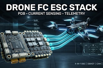 design drone fc esc stack,power distribution board,current sensing telemetry pcb