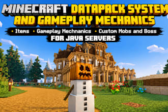 create custom minecraft datapacks, items and gameplay mechanics for java servers