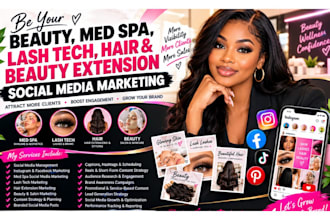 be your beauty, med spa, lash tech hair beauty extension social media marketing