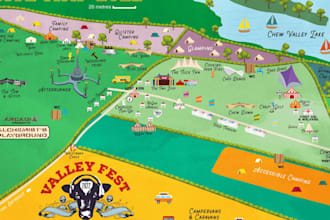 design custom festival map, event map and vector map