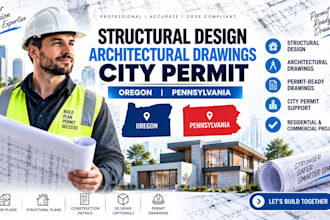 structural design, architectural drawing, city permit in oregon, pennsylvania