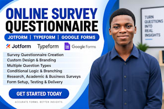 conduct online survey, jotform typeform google form online survey questionnaire