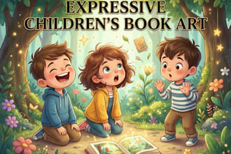 illustrate your children storybook with expressive characters