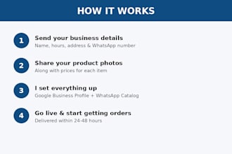 set up your google business profile and whatsapp business catalog