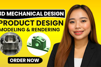 do 3d cad model, 3d mechanical design and 3d product rendering in solidworks