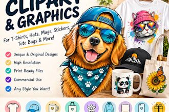 create custom clipart for t shirts and merch