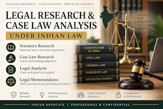 provide legal research and case law analysis under indian law