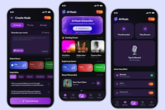 develop ai music generator app, songwriting app for artists and creators