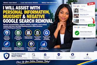 remove delete personal information, mugshot and negative google search removal
