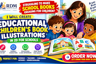 lilustrate educational children books for schools with 2d art friendly character