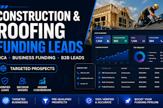 generate verified construction and roofing business funding leads, mca leads