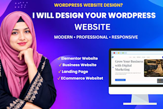 design a modern wordpress website with elementor