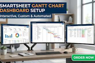 setup interactive smartsheet gantt chart, dashboard and workflow setup